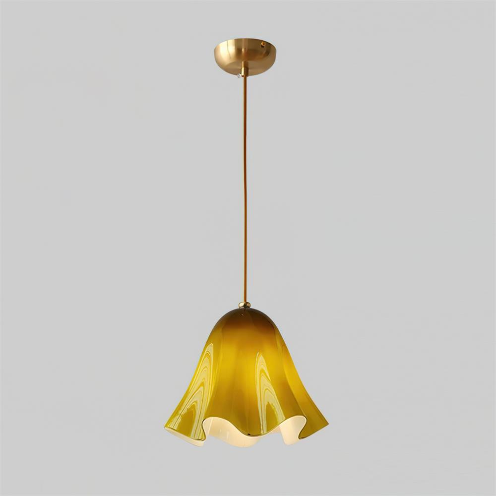 Ambient Glow Elegant Brass Glass Pendant Light